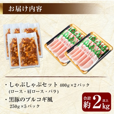 鹿児島黒豚Bセット(合計約2kg超!)【米平バークシャ】　B-059 　