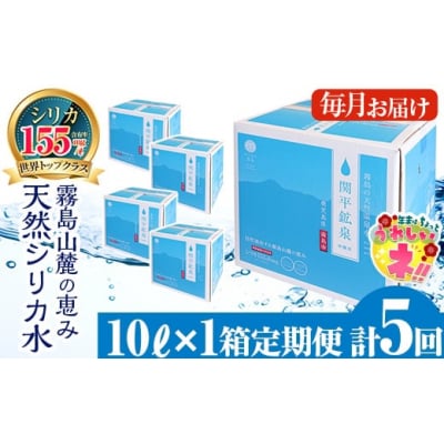 ＜定期便・全5回＞関平鉱泉水10L×1箱ずつ　5回お届け【関平鉱泉所】　B-025 