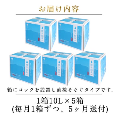 <定期便・全5回>関平鉱泉水10L×1箱ずつ　5回お届け【関平鉱泉所】　B-025 
