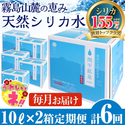  【寄附額改定】<定期便・全6回>関平鉱泉水10L×2箱ずつ(計12箱)【関平鉱泉所】K-493