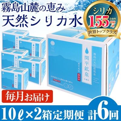 <定期便・全6回>関平鉱泉水10L×2箱ずつ(計12箱)【関平鉱泉所】K-493