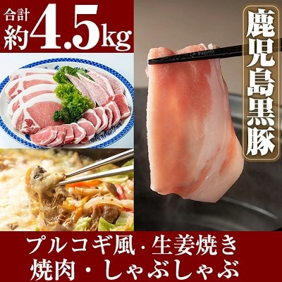鹿児島黒豚4.5kg感謝セット【米平バークシャ】　D-057 　