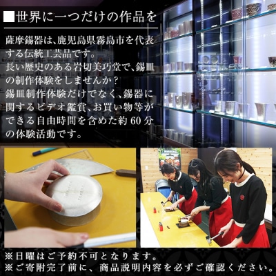薩摩錫器 錫皿制作体験(1名様)【薩摩錫器工芸館】　A0-289