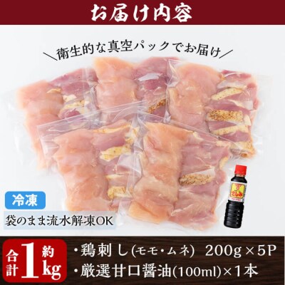 <2026年5月発送分>三世代続く鶏肉店の鶏刺し(計1kg)【海江田鶏肉店】A0-302-C