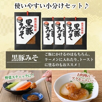 鹿児島黒豚使用!黒豚みそ和紙袋入りセット(計560g・140g×4袋)【ヒラヤマ食品】　A0-343