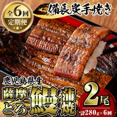 【定期便6回】薩摩とろ鰻蒲焼(計280g:140g×2尾)×6回 【株式会社志】　K-042 
