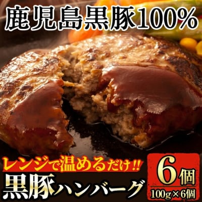 鹿児島黒豚ハンバーグ(100g×6個)【九面屋】　K-117 
