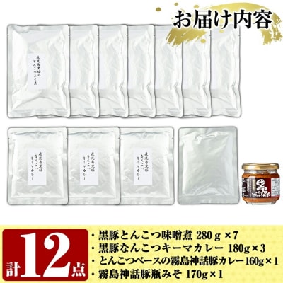 鹿児島県産黒豚特産品の詰合せ(4種計12個)【富士食品】C0-090 