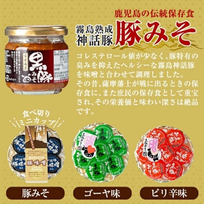 豚味噌3種詰め合わせ+とんこつベースの霧島神話豚カレーのセット【富士食品】A0-234