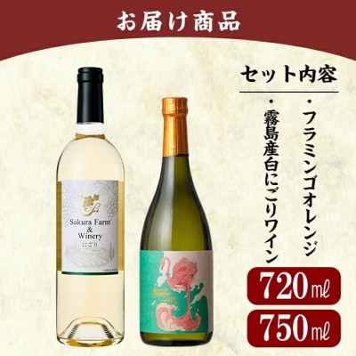 「フラミンゴオレンジ」「白にごりワイン辛口」小瓶2本セット【赤塚屋百貨店】　A6-006