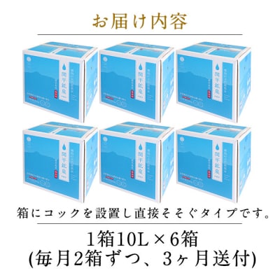 <定期便・全3回>関平鉱泉水10L×2箱ずつお届け(計6箱)【関平鉱泉所】　K-185