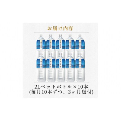【寄附額改定】<定期便・全3回>関平鉱泉水2Lペットボトル×10本ずつ【関平鉱泉所】K-187
