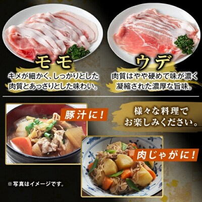 鹿児島県産霜降りトロ豚 赤身スライスセット(合計1.5kg)【ふるさと産直バザール】K-376-A