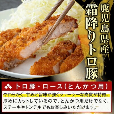 鹿児島県産霜降りトロ豚 ロースとんかつ用(計1.6kg)【ふるさと産直バザール】K-382-C