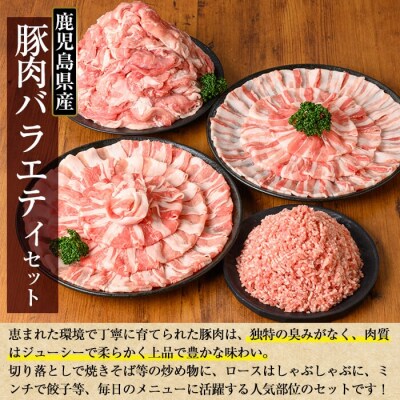 鹿児島県産豚肉バラエティーセット (計3.8kg) 【TRINITY】K-309