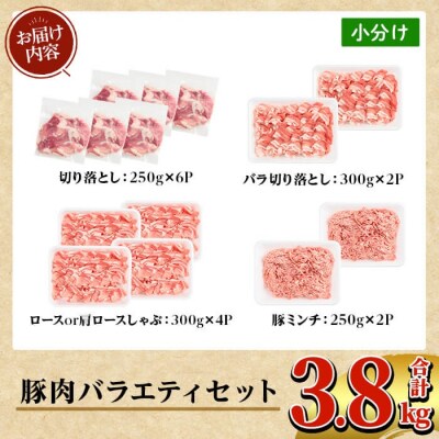 鹿児島県産豚肉バラエティーセット (計3.8kg) 【TRINITY】K-309