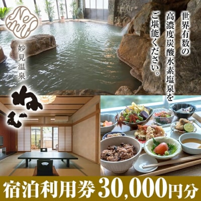 妙見温泉ねむ 宿泊利用券(30,000円分)【妙見温泉ねむ】K-428