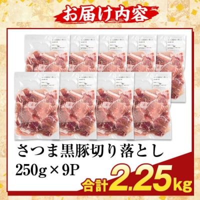 ＜訳あり＞鹿児島県産 さつま黒豚切り落とし(2.25kg) 【ふるさと産直バザール】K-429-C 