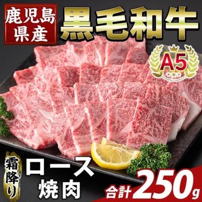 鹿児島県産A5等級黒毛和牛 霜降り上ロース焼肉(計250g)【ふるさと産直バザール】K-482-A