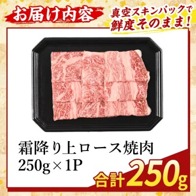 鹿児島県産A5等級黒毛和牛 霜降り上ロース焼肉(計250g)【ふるさと産直バザール】K-482-A