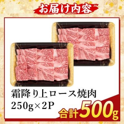 鹿児島県産A5等級黒毛和牛霜降り上ロース焼肉(計500g)【ふるさと産直バザール】K-482-B