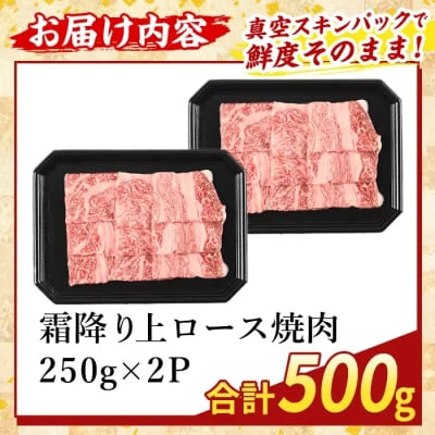 鹿児島県産A5等級黒毛和牛 霜降り上ロース焼肉(計500g)【ふるさと産直バザール】K-482-B