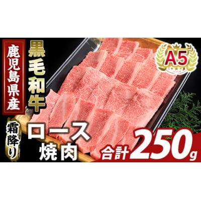 鹿児島県産A5等級黒毛和牛霜降り上ロース焼肉(計250g)【ふるさと産直バザール】K-482-A 