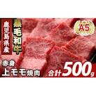 鹿児島県産A5等級黒毛和牛赤身上モモ焼肉(計500g)【ふるさと産直バザール】K-483-B 