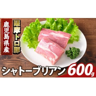 鹿児島県産 薩摩トロ豚 シャトーブリアン(計600g)【ふるさと産直バザール】K-487-B