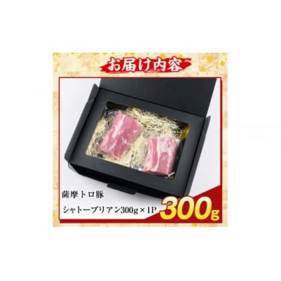 鹿児島県産 薩摩トロ豚 シャトーブリアン(計300g)【ふるさと産直バザール】K-487-A 