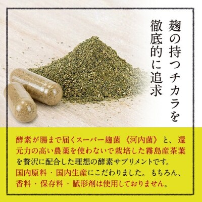 《定期便・全6回》茶麹 乳酸菌入り酵素サプリメント62粒入(計6袋)【河内菌本舗】　C5-029-B