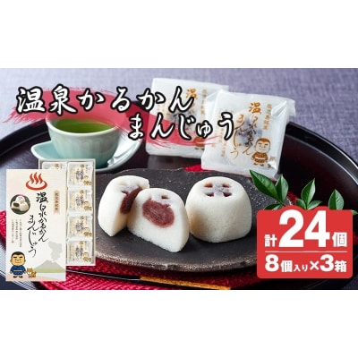 温泉かるかんまんじゅう(8個入り×3箱)計24個【財宝】　 K-593-C