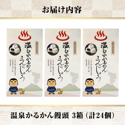 温泉かるかんまんじゅう(8個入り×3箱)計24個【財宝】　 K-593-C