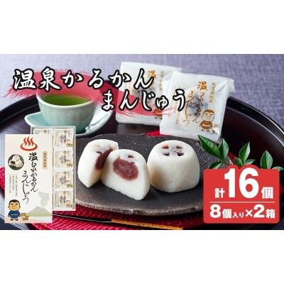 温泉かるかんまんじゅう(8個入り×2箱)計16個【財宝】　 K-593-B