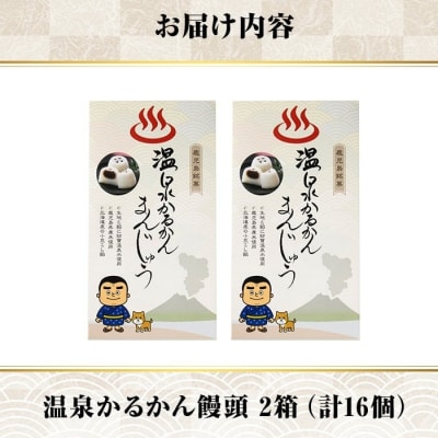 温泉かるかんまんじゅう(8個入り×2箱)計16個【財宝】　 K-593-B