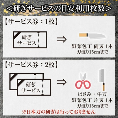 研ぎサービス券5枚(5,000円分)【有光】K-409