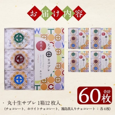 丸十生サブレ詰め合わせ(12枚入×5箱 計60枚)【徳重製菓とらや】C-086-B