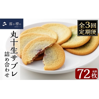 【3回定期便】丸十生サブレ詰め合わせ(計72枚)【徳重製菓とらや】C-086-C