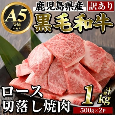 【訳あり・不揃い】黒毛和牛《A5等級》ロース切り落とし焼肉(1㎏)【ビーフ倉薗】K-321-A
