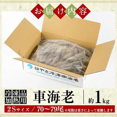  <数量限定>冷凍車えび 約1kg 2Sサイズ(70～79尾・加熱用)【MBC開発】B-136-A