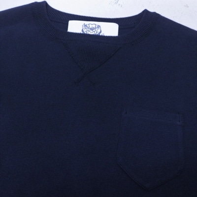 コットンミラノリブ半袖Tシャツ(メンズ)ネイビー・XL