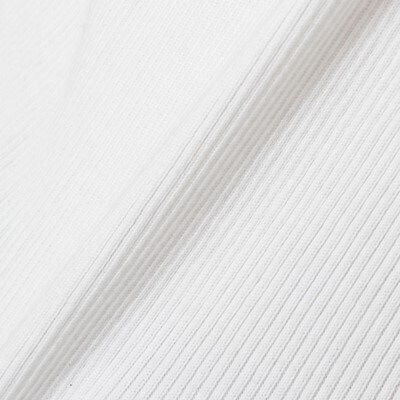 コットンリブヘンリーネック半袖Tシャツ(メンズ)ホワイト・L