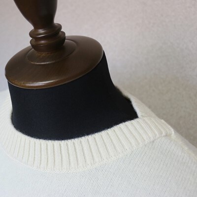 「メンズニット」ガンジーセーター(オフホワイト)XL 五泉ニット