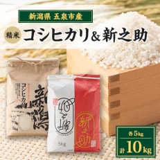 【味に自信あり】令和5年新潟県五泉市四ヶ村産食べ比べセット10kgコシヒカリ・新之助