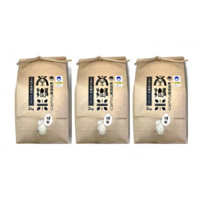 【毎月定期便】特別栽培米コシヒカリ100%「南郷米」精米 6kg(2kg×3袋)全3回