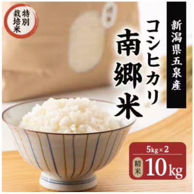 【毎月定期便】特別栽培米コシヒカリ100%「南郷米」精米 10kg(5kg×2袋)全6回