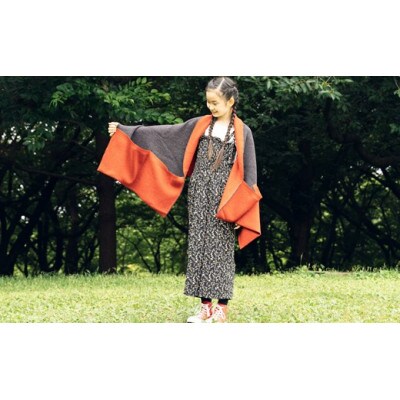 「CLEMATIS」接結カラフルストール　折り返しポケット(グリーン)