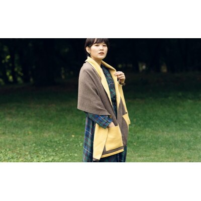 「CLEMATIS」接結カラフルストール　たたきポケット(イエロー)
