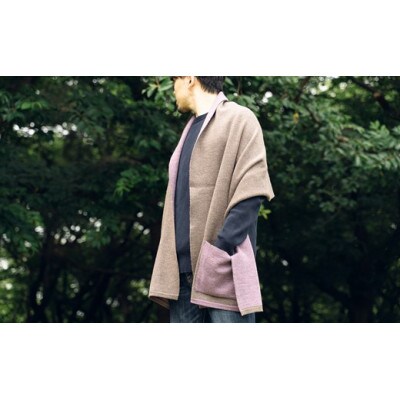 「CLEMATIS」接結カラフルストール　たたきポケット(パープル)