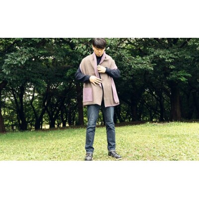 「CLEMATIS」接結カラフルストール　たたきポケット(パープル)